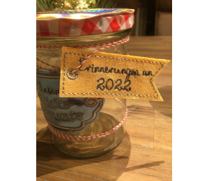 Stickserie ITH - Wunschglas Glücksglas Anhänger & liebe Worte